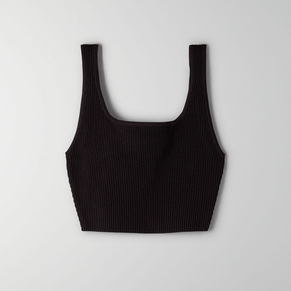 Babaton Sculpt Knit Squareneck Cropped Tank